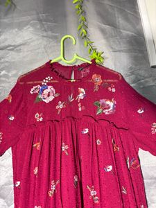 Zara Boho Floral Tiered Mini Dress