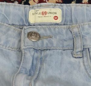 Light Wash Denim Cut-Off Shorts