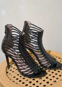 Strappy Black Stiletto Heels