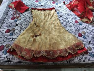 Red and Golden embellished Lehenga choli  ♥️✨