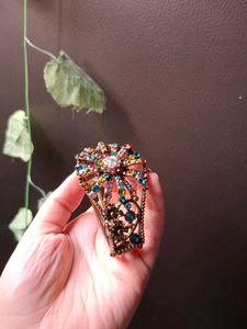 Bohemian Multi-Color Metal Crystal Bangle