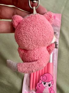 Cute Makeup Brush Set with Keychain