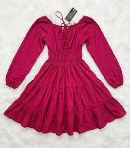 Brand new Chic Magenta Tiered Mini Dress