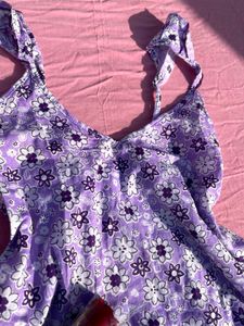 Floral Purple Tank Top  (short kurti type  too )