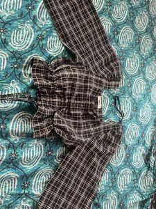 cute black check top