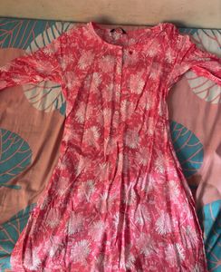 Floral Print Cotton long Kurti