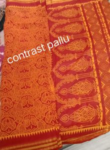 Beautiful Red and  yellow jiBandhani Saree