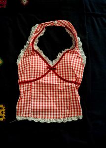 Red Gingham Halter Top