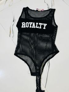 Black Fishnet "Royalty" Top