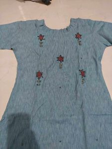 Light Blue Embroidered Kurta