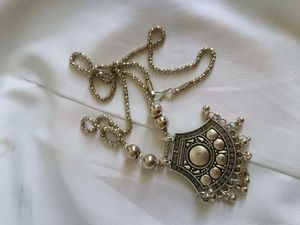 Bohemian Oxidized Silver Pendant Necklace