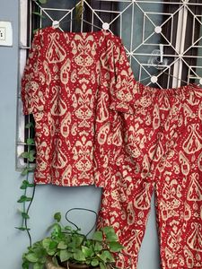 women cord set cotton fabric