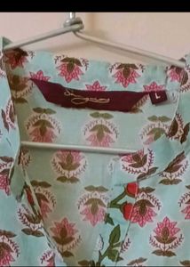 Light Blue Floral Print Kurta
