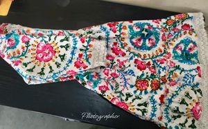 Boho Floral Lace Trim Mini Dress