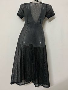 TRANSPARENT Elegant Black Sheer Dress