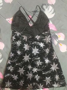 Criss Cross Back Neck Cute Mini Dress