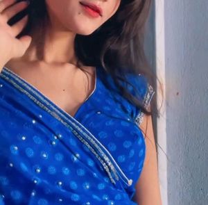 Royal Blue Y2k Saree Whith Blouse