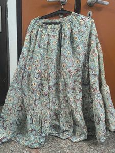 Bohemian Paisley Print Tiered Skirt