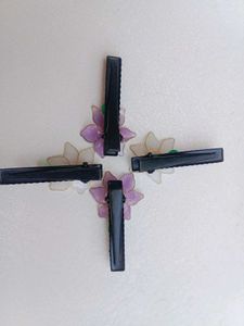 Handmade Floral Resin Hair Clips Set