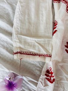Elegant White Embroidered Kurta