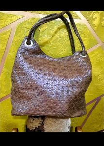 Stylish Brown Woven Shoulder Bag