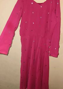 Beautiful Pink Sequined Ethnic Gown