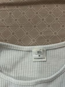 White Ribbed Tank Top