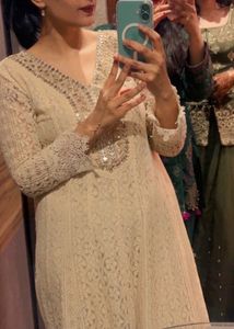 off white floor length dress/anarkali for weddings