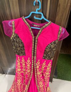 Brand Neww Pink Embroidery Ethnic Gown