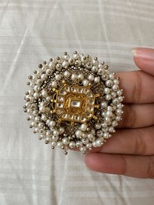Designer brass Silver Ring for navratri