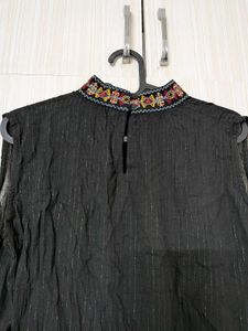 Black Embroidered Dress