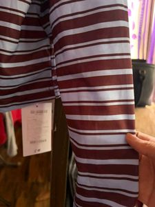 Striped Asymmetric Pullover T-Shirt