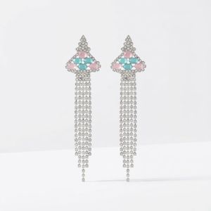 Dangle Gemstone &amp; Crystal Earrings