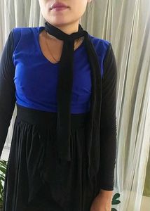 Chic Black Dress with Overlay