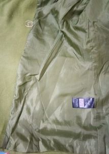 Woolen Ledies Coat in Mehendi Green Colour