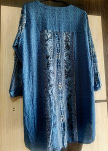 Blue Printed Ethnic Kurta