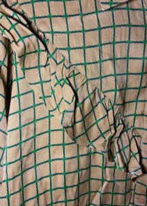 The Tiny Big Sister Ruffle Checkered Shirt