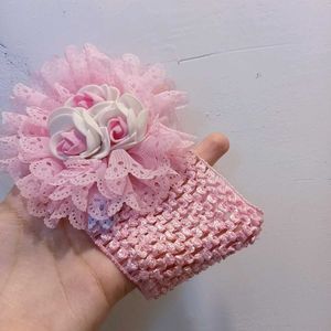 Adorable Pink Baby Headband with Flowers