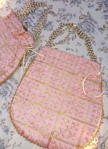 Pink & Gold Potli Bag