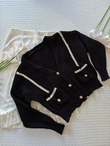 Chic Black Knit Cardigan