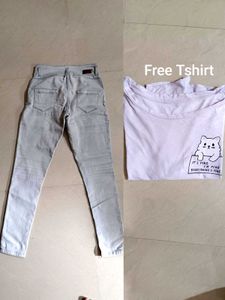 High Star Grey Jeans For Women ✅