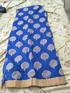 Blue Ethnic Kurta with Tree Print