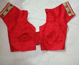 Red Embroidered Saree
