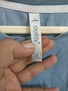 Light Blue Embroidered Flower Top