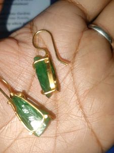 Raw Emerald Drop Earrings
