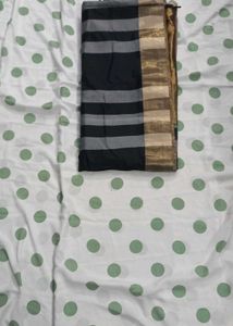 Elegant Gold &amp; Black Striped Saree