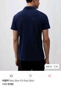H&amp;M Slim Fit Navy Polo Shirt with tag