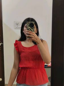 Red Polka Dot Top