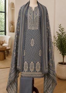 Elegant Printed Unstitched Suit with Dupatta