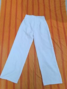 Wide-Legged White Pants